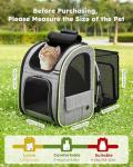 Pecute Cat Backpack Carrier Expandable , Foldable Pet Backpack for Cats & Small Dogs Up to 11lbs, with 4-Side Breathable Mesh, Multi-Entry & Lockable Zippers for Travel, Hiking, Camping - Hands Free,