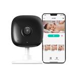Kasa 2K+ Indoor Wired Security Camera - Works as a Baby Monitor & Pet Camera, Person/Motion/Baby Cry Detection, 2-Way Audio, Night Vision, Subscription-Free Local Storage or Optional Cloud, KC400