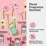 VETRESKA Dog Poop Bags with Dispenser, Lavender Scented, Guaranteed Leak Proof and Extra Thick Pet Waste Bags for Walking Dog and Cats Litter, 1 Bag Holder and 105 Bags (7 Refill Rolls)