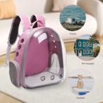 Vivicreate Large Cat Backpack Carrier for Travel and Hiking Transparent Pet Bubble Backpack for Cats up to 20lbs with Ventilation and Padded Straps Mochila para Gatos transportadora mascotas (Pink)