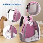 Vivicreate Large Cat Backpack Carrier for Travel and Hiking Transparent Pet Bubble Backpack for Cats up to 20lbs with Ventilation and Padded Straps Mochila para Gatos transportadora mascotas (Pink)