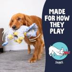 goDog Dino Frills Squeaky Plush Dog Toy