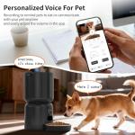 Automatic Cat Feeder and Waterer Set, 4L App Control Smart Cat Feeder with 2MP Camera, WiFi, Anti-Clog for Mix Food, 2.2L Filtered Pet Water Fountain with LED Light, Stainless Steel Bowl, Dual Power