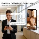 Automatic Cat Feeder and Waterer Set, 4L App Control Smart Cat Feeder with 2MP Camera, WiFi, Anti-Clog for Mix Food, 2.2L Filtered Pet Water Fountain with LED Light, Stainless Steel Bowl, Dual Power