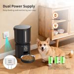 Automatic Cat Feeder and Waterer Set, 4L App Control Smart Cat Feeder with 2MP Camera, WiFi, Anti-Clog for Mix Food, 2.2L Filtered Pet Water Fountain with LED Light, Stainless Steel Bowl, Dual Power