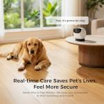 2026 3K Pet Camera Treat Dispenser, 32ft Remote Tossing for Dogs & Cats – Reduces Separation Anxiety, 360° View, Security Indoor Cam w/ Phone App, Barking Alerts, No Subscription, 5G WiFi, Robot M3