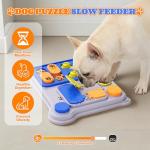MiBex Dog Puzzle Toy Slow Feeder, Interactive Dog Toys for IQ Training & Mental Stimulation, ABS Easy Clean Detachable Tray Non-Slip Base, Enrichment Toys for Dogs, Blue