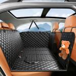 HOB4U Dog Car Seat Cover for Back Seat, Hard Bottom Back Seat Extender for Dogs, Dog Hammock for Car SUV and Trucks - Waterproof, Anti Scratch，Easy to Clean, Supports 400lbs