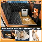 HOB4U Dog Car Seat Cover for Back Seat, Hard Bottom Back Seat Extender for Dogs, Dog Hammock for Car SUV and Trucks - Waterproof, Anti Scratch，Easy to Clean, Supports 400lbs