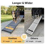 Veehoo Dog Ramp for Car Truck SUV 79" Long 20" Extra Wide, Foldable Dog Ramp with Non Slip Rug Surface for Large Dogs, Portable Folding Outdoor Pet Stairs for Dogs to Get in Car, Support up to 220lbs