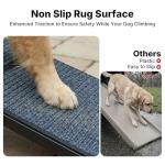 Veehoo Dog Ramp for Car Truck SUV 79" Long 20" Extra Wide, Foldable Dog Ramp with Non Slip Rug Surface for Large Dogs, Portable Folding Outdoor Pet Stairs for Dogs to Get in Car, Support up to 220lbs