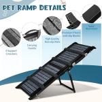 Upgraded Dog Ramp for Couch & Bed, Foldable Small Dog Ramp for Sofa Stairs, 4 Adjustable Height from 10'' to 20'', Aluminum Portable Stable Pet Steps with Non-Slip Pad, Up to 35 lbs
