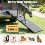 Veehoo Dog Ramp for Car Truck SUV 79" Long 20" Extra Wide, Foldable Dog Ramp with Non Slip Rug Surface for Large Dogs, Portable Folding Outdoor Pet Stairs for Dogs to Get in Car, Support up to 220lbs