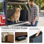 Veehoo Dog Ramp for Car Truck SUV 79" Long 20" Extra Wide, Foldable Dog Ramp with Non Slip Rug Surface for Large Dogs, Portable Folding Outdoor Pet Stairs for Dogs to Get in Car, Support up to 220lbs