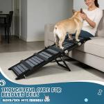 Upgraded Dog Ramp for Couch & Bed, Foldable Small Dog Ramp for Sofa Stairs, 4 Adjustable Height from 10'' to 20'', Aluminum Portable Stable Pet Steps with Non-Slip Pad, Up to 35 lbs