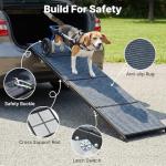 Veehoo Dog Ramp for Car Truck SUV 79" Long 20" Extra Wide, Foldable Dog Ramp with Non Slip Rug Surface for Large Dogs, Portable Folding Outdoor Pet Stairs for Dogs to Get in Car, Support up to 220lbs