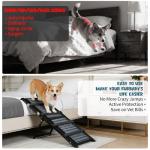 Upgraded Dog Ramp for Couch & Bed, Foldable Small Dog Ramp for Sofa Stairs, 4 Adjustable Height from 10'' to 20'', Aluminum Portable Stable Pet Steps with Non-Slip Pad, Up to 35 lbs