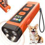 OKSJ Dog Bark Deterrent Device, Ultrasonic Dog Trainer, Anti Barking Device with 65FT Range, Humane Bark Control for Dogs, 3 Training Modes, Works Indoors & Outdoors