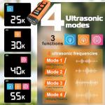 OKSJ Dog Bark Deterrent Device, Ultrasonic Dog Trainer, Anti Barking Device with 65FT Range, Humane Bark Control for Dogs, 3 Training Modes, Works Indoors & Outdoors