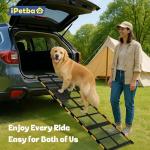 iPetba Dog Ramp for Car & Truck & SUV & Stairs - Joint-Friendly, Anti-Slip, Gentle Slope，Extra Wide & Stable, Up to 200 lbs