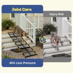 iPetba Dog Ramp for Car & Truck & SUV & Stairs - Joint-Friendly, Anti-Slip, Gentle Slope，Extra Wide & Stable, Up to 200 lbs