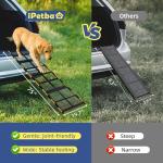 iPetba Dog Ramp for Car & Truck & SUV & Stairs - Joint-Friendly, Anti-Slip, Gentle Slope，Extra Wide & Stable, Up to 200 lbs