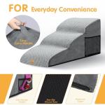 Topmart High Density Extended Foam Dog Ramp&Steps 3 Tiers,15.7" High,Non-Slip Dog Stairs with Removable Cover,Soft Foam Pet Ladder,Best for Injured,Older Cats,Pets with Joint Pain