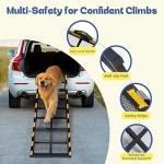 iPetba Dog Ramp for Car & Truck & SUV & Stairs - Joint-Friendly, Anti-Slip, Gentle Slope，Extra Wide & Stable, Up to 200 lbs