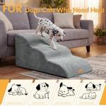 Topmart High Density Extended Foam Dog Ramp&Steps 3 Tiers,15.7" High,Non-Slip Dog Stairs with Removable Cover,Soft Foam Pet Ladder,Best for Injured,Older Cats,Pets with Joint Pain