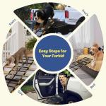 iPetba Dog Ramp for Car & Truck & SUV & Stairs - Joint-Friendly, Anti-Slip, Gentle Slope，Extra Wide & Stable, Up to 200 lbs