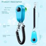 HoAoOo Pet Clicker for Dogs/Cats/Horses/Birds or Other Animals - Finger Clickers for Training (Black+Blue)