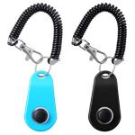 HoAoOo Pet Clicker for Dogs/Cats/Horses/Birds or Other Animals - Finger Clickers for Training (Black+Blue)