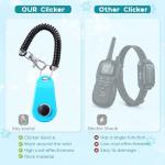HoAoOo Pet Clicker for Dogs/Cats/Horses/Birds or Other Animals - Finger Clickers for Training (Black+Blue)