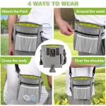 JIURUN Dog Treat Pouch for Pet Training - Dog Treat Bag (Grey) - Dog Training Kit, Dog Clicker for Training, Silicone Treat Bag, 2-in-1 Whistle Clicker, Collapsible Dog Bowl, 2 Dog Poop Bag