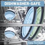 2Pack Silicone Collapsible Dog Bowls, Cute Pet Ear Shape and Cat Graphic Travel Water Bowl Full of Pet Atmosphere 25oz Portable Feeder for Small Large Dog Walking Hiking Camping (Light Blue and Green)