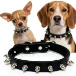 Spiked Dog Collar Leather Studded Pet Collar for Small Medium Large Dogs, Durable Outdoor Safety Collar with Secure Rivets, Adjustable & Comfortable for Daily Walks & Training Black S