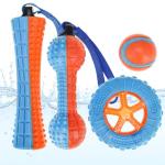 PUPTECK 4 Pack Floating Dog Toys, Squeaky Dog Water Toys for Pool Interactive Fetch & Play, Durable Training for Summer Swimming Outdoor, for Small Medium Large Dogs