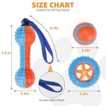 KOOLTAIL Floating Dog Toys,3 Pack TPR Water Pool Fetching Toy with Durable Rope for Small Medium Large Dogs,Bright Bumper Interactive Dog Chew Toys for Summer Outdoor Pool,Training&Teething