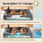 OhGeni Orthopedic Dog Bed Couch Big Cat Sofa for Extra Large Sized Pets with Memory Foam, Machine-Washable Waterproof Removable Cover, Soft Comfortable Fabric, 44-inch (Gray)
