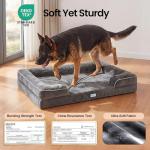 OhGeni Orthopedic Dog Bed Couch Big Cat Sofa for Extra Large Sized Pets with Memory Foam, Machine-Washable Waterproof Removable Cover, Soft Comfortable Fabric, 44-inch (Gray)