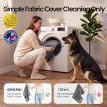 OhGeni Orthopedic Dog Bed Couch Big Cat Sofa for Extra Large Sized Pets with Memory Foam, Machine-Washable Waterproof Removable Cover, Soft Comfortable Fabric, 44-inch (Gray)