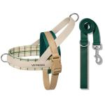 VETRESKA Dog Harness and Leash Set, Easy Walk Dog Harness for Large Medium Dogs, No Pull Puppy Harness for Walking and Training, Adjustable, Anti-Twist Leash (Santal Forest, L)