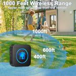 Cangecit High Sensitivity Dog Door Bell 2026 Version, Dog Doorbells for Potty Training – Dog Bells to Go Outside, 1000Feet Range, Waterproof Button, 55 Melodies & 5 Notification Modes (1 Button)