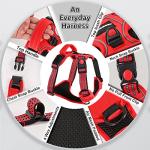 Juqiboom No Pull Dog Harness with A Free Heavy Duty 5ft Dog Leash, Adjustable Soft Padded Dog Vest, Reflective No-Choke Pet Oxford Vest with Easy Control Handle for Small and Large Dogs(Red, X-Large)