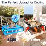 SZEE Raised Dog Cot Bed with Detachable 2-Sided Cooling/Warming Waterproof Mat, Elevated Dog Bed for Medium Sized Breeds with Durable Steel Frame & Sturdy Teslin Mesh, Outdoor & Indoor All-Season Use