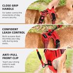Juqiboom No Pull Dog Harness with A Free Heavy Duty 5ft Dog Leash, Adjustable Soft Padded Dog Vest, Reflective No-Choke Pet Oxford Vest with Easy Control Handle for Small and Large Dogs(Red, X-Large)