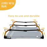 CANINE CANYON Daisy Cot, XL Foldable Elevated Dog Bed, Portable Raised Outdoor Folding Dog Cots, Cooling, Chew Proof, Waterproof, Heavy Duty Up to 160 lbs for Camping/Home, Grey, 49"x 33"x7"