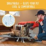 CANINE CANYON Daisy Cot, XL Foldable Elevated Dog Bed, Portable Raised Outdoor Folding Dog Cots, Cooling, Chew Proof, Waterproof, Heavy Duty Up to 160 lbs for Camping/Home, Grey, 49"x 33"x7"