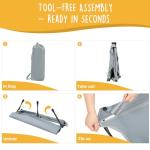 CANINE CANYON Daisy Cot, XL Foldable Elevated Dog Bed, Portable Raised Outdoor Folding Dog Cots, Cooling, Chew Proof, Waterproof, Heavy Duty Up to 160 lbs for Camping/Home, Grey, 49"x 33"x7"