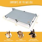 CANINE CANYON Daisy Cot, XL Foldable Elevated Dog Bed, Portable Raised Outdoor Folding Dog Cots, Cooling, Chew Proof, Waterproof, Heavy Duty Up to 160 lbs for Camping/Home, Grey, 49"x 33"x7"